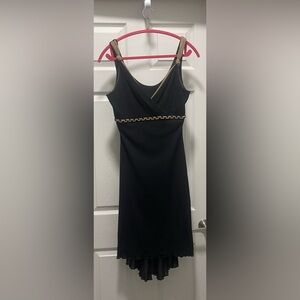 Zinc Black Mini Dress with Braided Accent